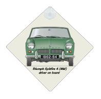 Triumph Spitfire 4 (MkI) 1962-64 (disc wheels) Car Window Hanging Sign